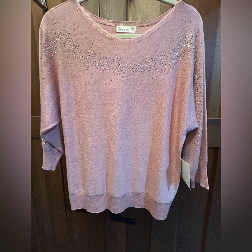 Blush colored sweater size large NWT